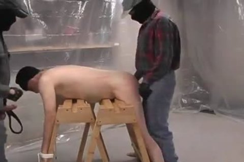 Masked man plowing White bald.