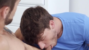 DrillMyHole.com - Paul Canon bareback throat fuck in the bed