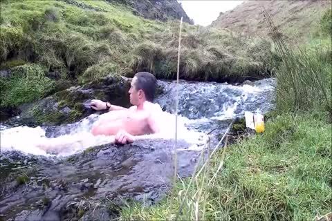 Half Hour naked Dip In Cold Scottish Waterfall In Winter