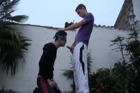 Blindfold lad acquires hammered Outside
