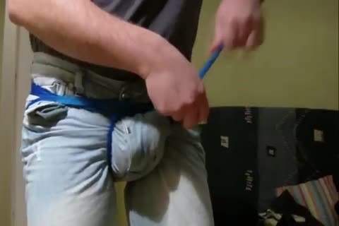 ballbusting game with tennis ball in jeans