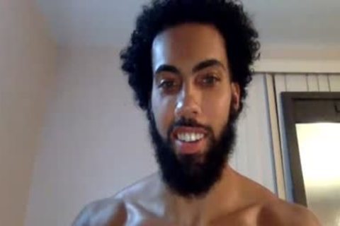 Bearded chap Showing His large 10-Pounder