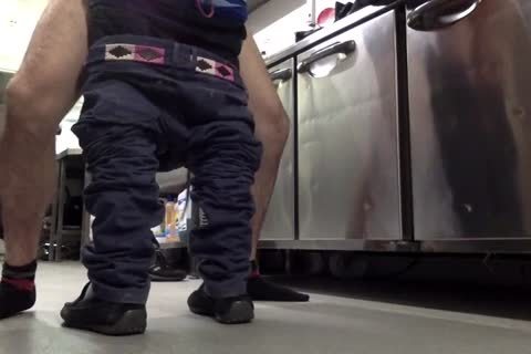 Two nasty weenies plow Bb In The Kitchin Where One Works As