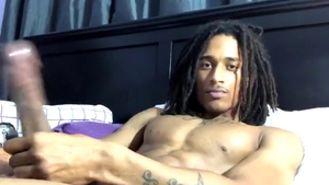 Tattooed ebony chap will not Stop stroking For Your Amusement