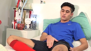 BarebackLatinoz - Shaved Sonny striptease in the bed