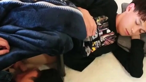 Curious large penis bonks twink ally under Kotatsu Codacolours