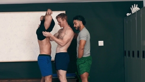 Lucas Leaning on His Workout Pals