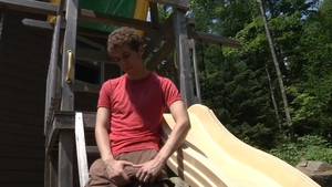Next Door Twink: Curly-haired Hunk Explores the Outdoors